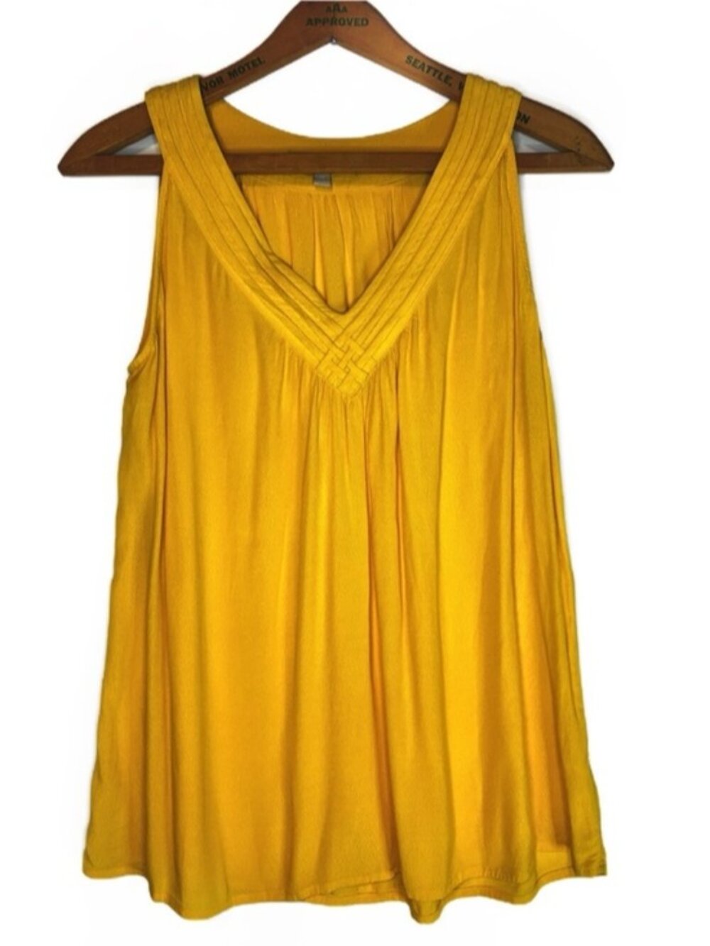 Yellow V-Neck Tank Top -M-